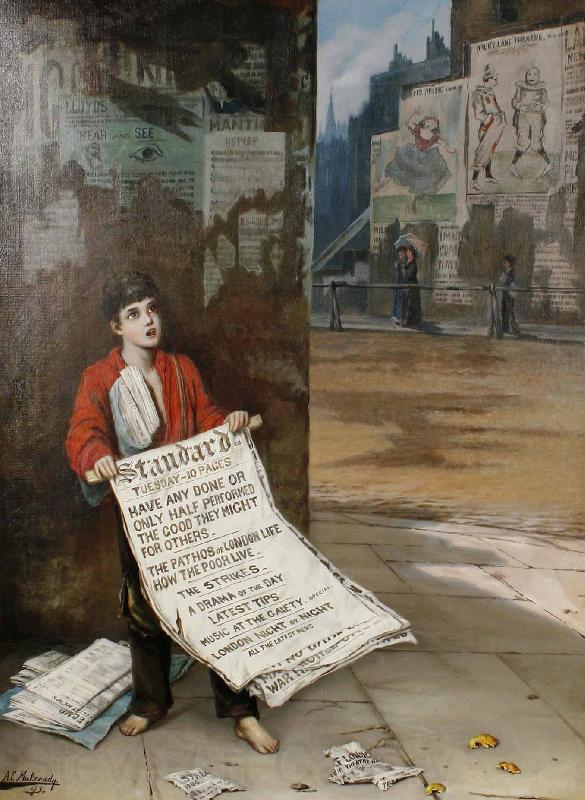 Augustus e.mulready A London news boy Spain oil painting art